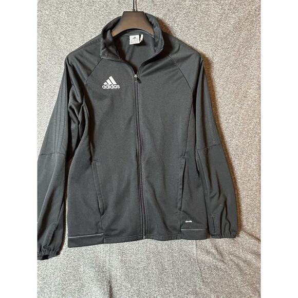 ADIDAS Jacket Womens Medium Black Zip Up Track Jacket Performance Wear Training - Picture 1 of 14